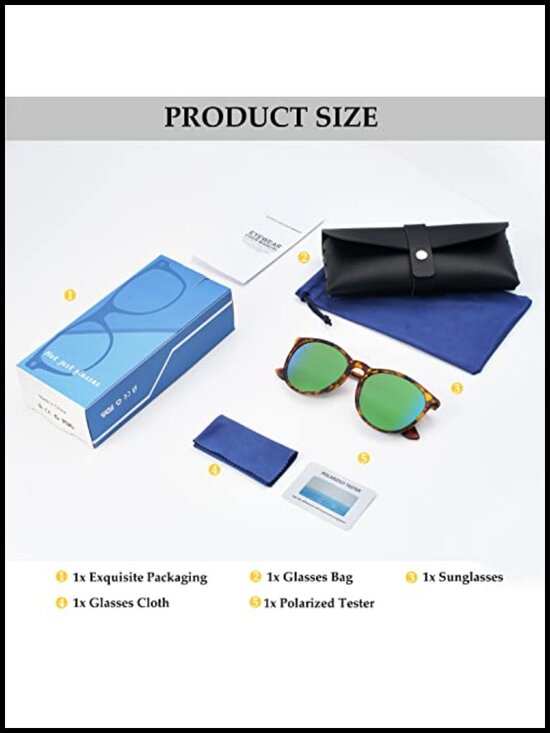 Vintage Round Polarized Sunglasses UV400 Protection Retro Classic Metal Frame